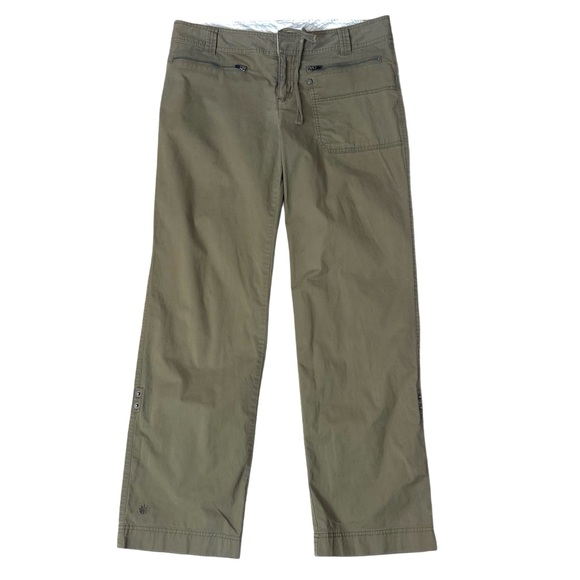 Athleta Women’s Zipper Pockets Hiking Roll‎ Up Outdoor Pants Olive Green Sz 10 - Picture 1 of 10
